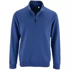 SOLS Mens Stan Contrast Zip Neck Sweatshirt (3XL) (Royal Blue)
