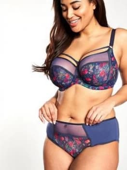 Sculptresse by Panache Dionne Briefs - Denim Floral, Denim Floral, Size 16, Women