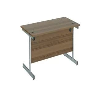 Jemini Single Rectangular Desk 1600x800x730mm Dark WalnutSilver