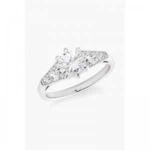 Buckley London Rhodium Plated Elizabeth Ring