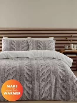 'Cable Knit Fleece' Duvet Cover Set