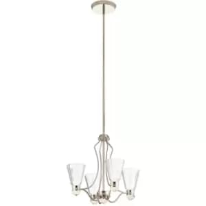 Quintiesse Kichler Kayva Integrated LED Multi Arm Pendant Ceiling Light Polished Nickel, 3000K, IP44