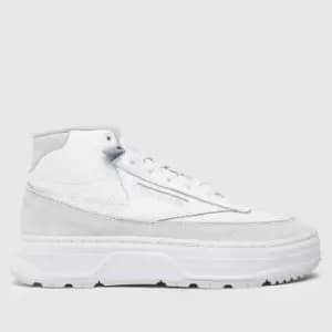 Reebok White & Grey Club C Geo Mid Trainers
