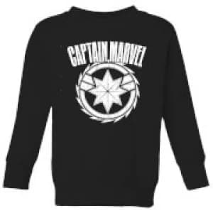 Captain Marvel Logo Kids Sweatshirt - Black - 11-12 Years