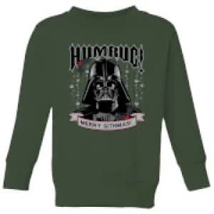 Star Wars Darth Vader Humbug Kids Christmas Sweatshirt - Forest Green - 11-12 Years