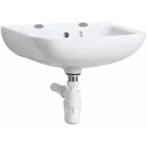 Portman 21 Wall Hung Cloakroom Basin with Overflow 400mm Wide - 2 Tap Hole - Armitage Shanks