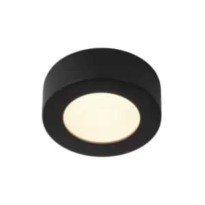 Lucide brice-led - Flush Ceiling Light Bathroom - Ø11,7cm - LED Dim. - 1x8W 3000K - IP44 - Black