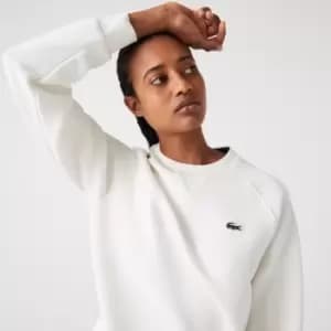 Lacoste Womens Crew Neck Cotton Blend Sweatshirt Size 10 White