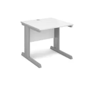 Dams MTO Vivo Straight Desk 800mm x 800mm - Silver Frame, White Top