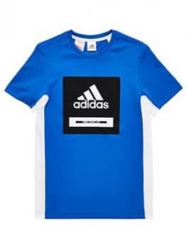 Adidas Junior Boys Bold Logo Training T-Shirt - Blue