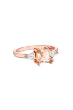 Rose Gold Plated And Pink Cubic Zirconia Ring