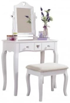 GFW Heart White Dresser & Stool