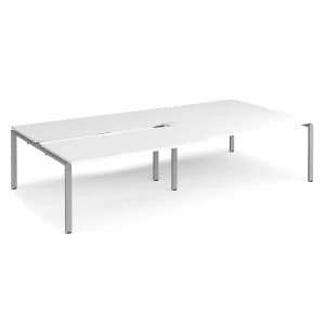 Adapt II Sliding top Double Back to Back Desk s 3200mm x 1600mm - silve
