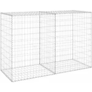 Gabion Wall with Covers Galvanised Steel 150x60x100cm Vidaxl Silver