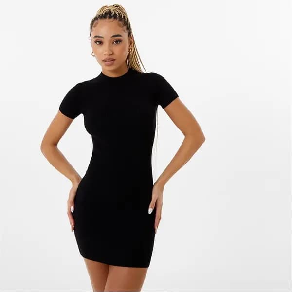 Jack Wills Ribbed Dress - Black 6