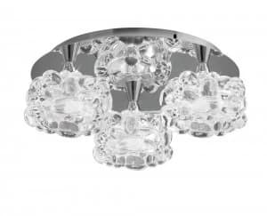 Flush Cluster Ceiling 3 Light G9 Small, Polished Chrome