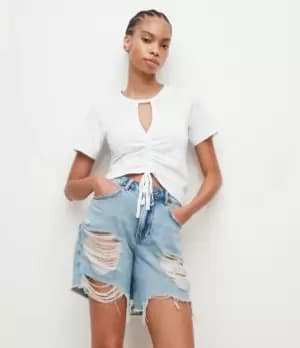 AllSaints Womens Gigi Drawcord T-Shirt, Optic White, Size: 10