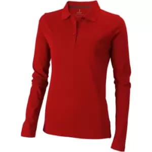 Elevate Oakville Long Sleeve Ladies Polo Shirt (M) (Red)