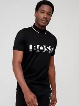 Boss Pavel Large Logo Polo Shirt - Black