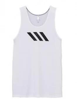 Adidas Plus Size Basketball 3 Stripe Tank - White