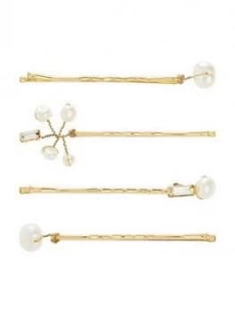 Accessorize 4-Pack Freshwater Pearl and Baguette Slides - Pearl