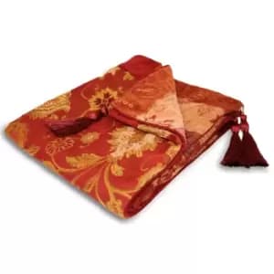 Zurich Floral Jacquard Throw Burgundy