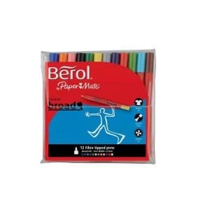 Berol Colour Broad Fibre Tip Pens Assorted Colours Pack of 12