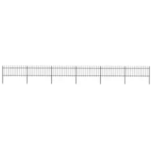 Vidaxl Garden Fence With Spear Top Steel 10.2X0.8 M Black