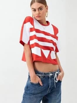 adidas Originals Lrg Logo Tee - Red, Size 20, Women