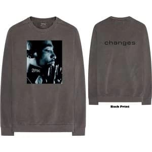 Tupac - Changes Side Photo Unisex Large T-Shirt - Grey