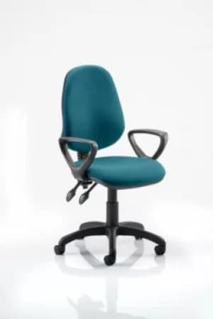 Eclipse II Lever Task Operator Chair Bespoke With Loop Arms In Teal