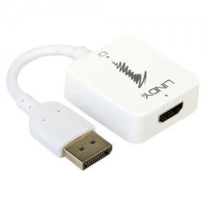 Lindy 38146 video cable adapter HDMI Type A (Standard) DisplayPort White
