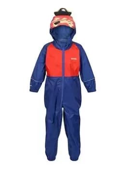 Regatta Kids Charco Pirate Waterproof Suit - Navy/orange, Navy/Orange, Size 5-6 Years, Women