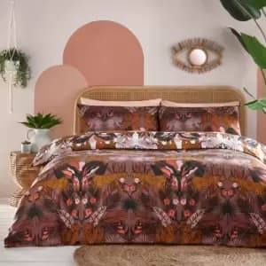 Kaihalulu Floral Printed Reversible Duvet Cover Set Cocoaberry, Cocoaberry / King