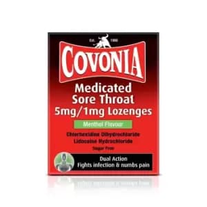 Covonia Medicated Sore Throat 5mg/1mg Lozenges Menthol Flavour