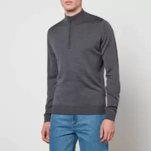 John Smedley Mens Barrow Half Zip Jumper - Charcoal - M
