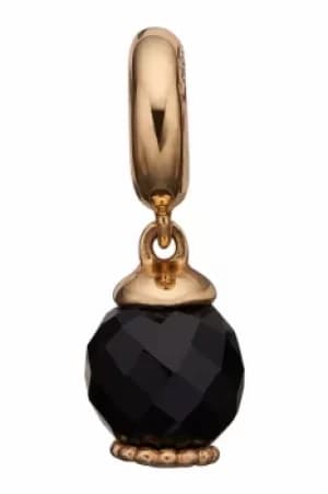 Ladies Christina Gold Plated Sterling Silver Big Moving Onyx Bead Charm 623-G91