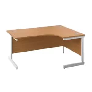 Tc 1600X1200 Single Upright Right Hand Radial Desk Nova Oak-White + Desk High Pe
