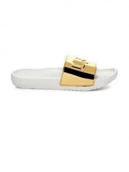 UGG Royale Graphic Metallic Slider Shoes Gold Gold Size 3 Women