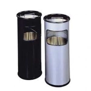 Durable WASTE BASKET Metal Ashtray Round 17L 2L Ashtray Silver