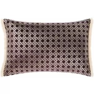 Linen House Taira Fringed Cushion Cover (40cm x 60cm) (Brown/Beige) - Brown/Beige