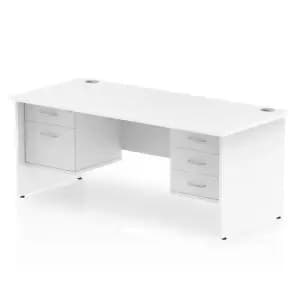 Impulse 1800 Rectangle Panel End Leg Desk White 1 x 2 Drawer 1 x 3