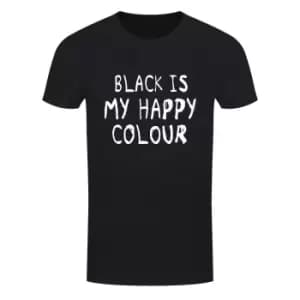 Grindstore Mens Black Is My Happy Colour T-Shirt (3XL) (Black/White)