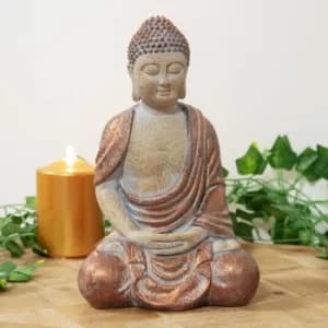 Carved Wood & Copper Finish Thai Buddha Ornament