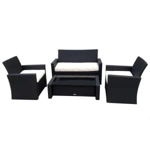 Charles Bentley Garden Deluxe Rattan-Effect 4 Piece Furniture Set