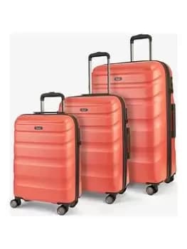 Rock Luggage Bali UYG8B 8 Wheel Hardshell Coral Suitcase 3Pcs Set