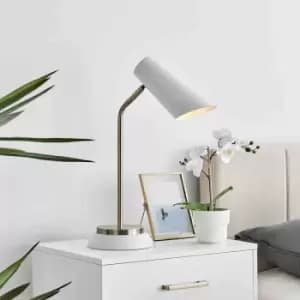 Furniture Box Manu White and Gold Metal Table Lamp Light