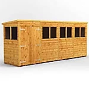 Power Garden Shed 164PPDD Golden Brown 16x4