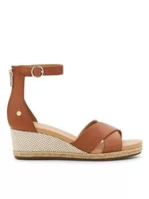 UGG Eugenia Wedge Sandals, Tan, Size 4, Women
