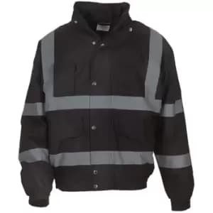 Yoko Mens Hi-Vis Bomber Jacket (Pack of 2) (2XL) (Black) - Black